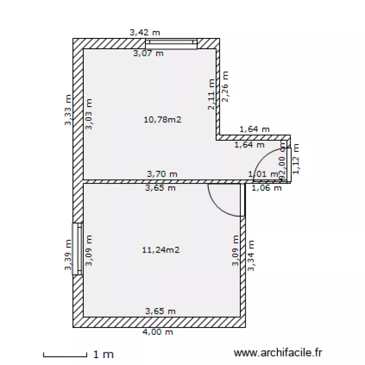 Chambres enfants. Plan de 