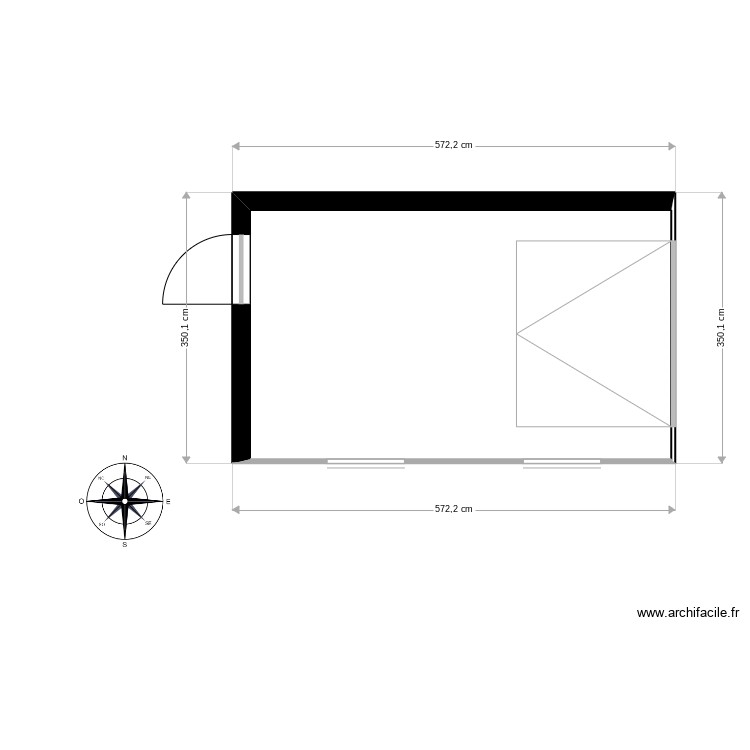 Plan 3d - Plan 1 pièce 18 m2 dessiné par Jo67250