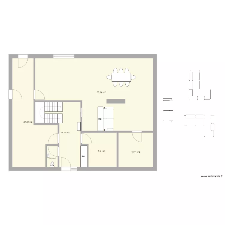 Maison RDC 22. Plan de 