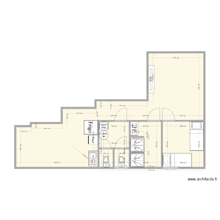 nouveau maisonnette. Plan de 6 pièces et 56 m2