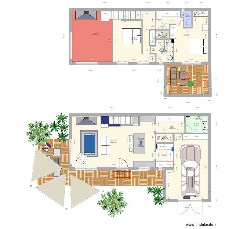 eliotA. Plan de 13 pièces et 176 m2