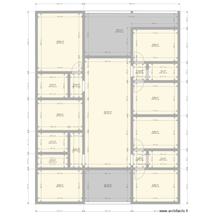 villa projet 8-22 v1. Plan de 19 pièces et 167 m2