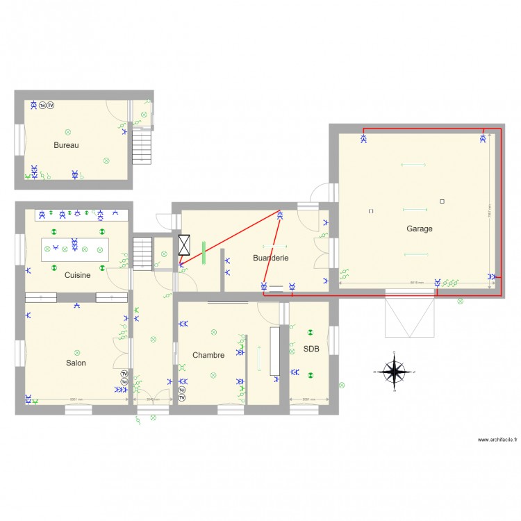 Prises buanderie garage. Plan de 0 pièce et 0 m2