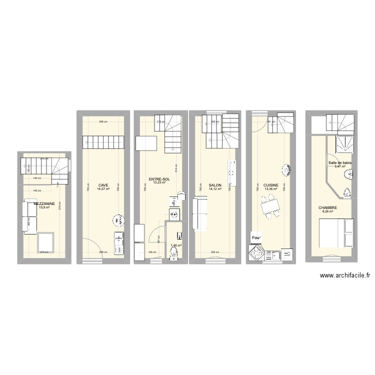ISOLA. Plan de 8 pièces et 79 m2