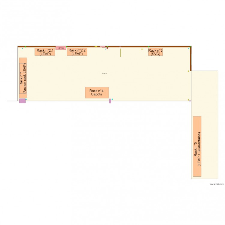 Zone réception 2 Racks. Plan de 0 pièce et 0 m2