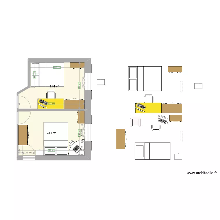 Chambre H & R. Plan de 