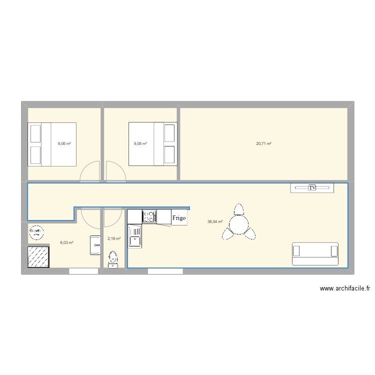 lou. Plan de 14 pièces et 243 m2