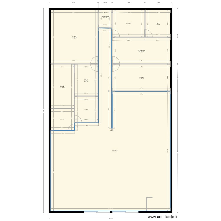 PLAN 4 AVEC PORTE COULOIR. Plan de 0 pièce et 0 m2