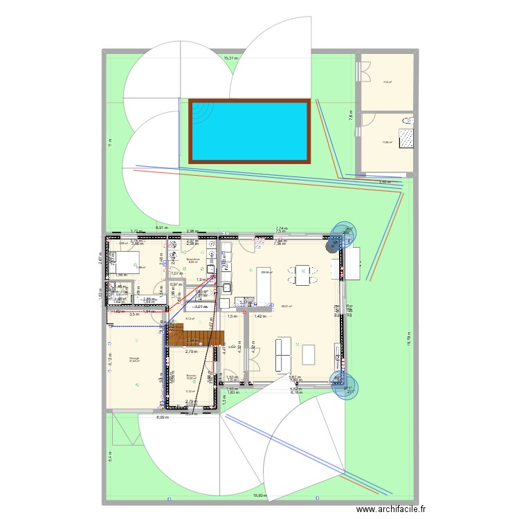 Sainte Marie projet projeté 2. Plan de 35 pièces et 556 m2