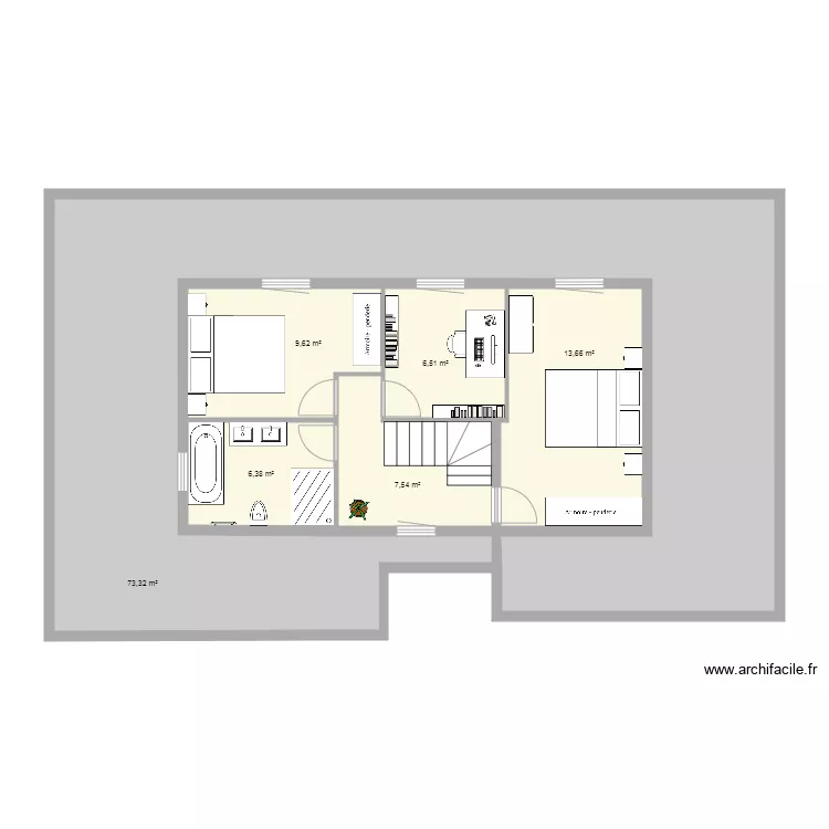 Maison Isa &eacute;tage. Plan de 