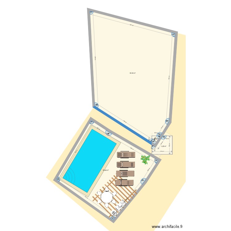 projet garage piscine étage. Plan de 0 pièce et 0 m2