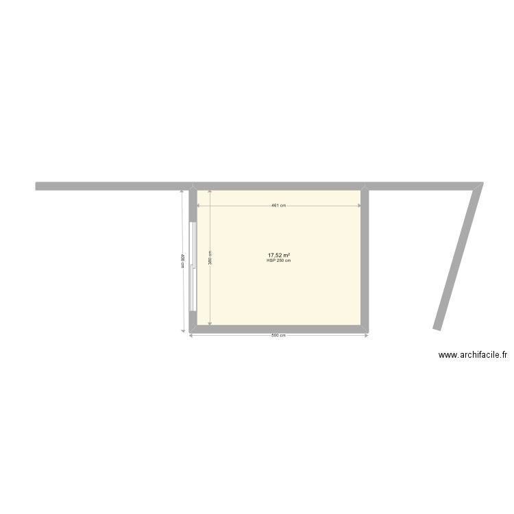 Bureau PSB. Plan de 1 pièce et 18 m2