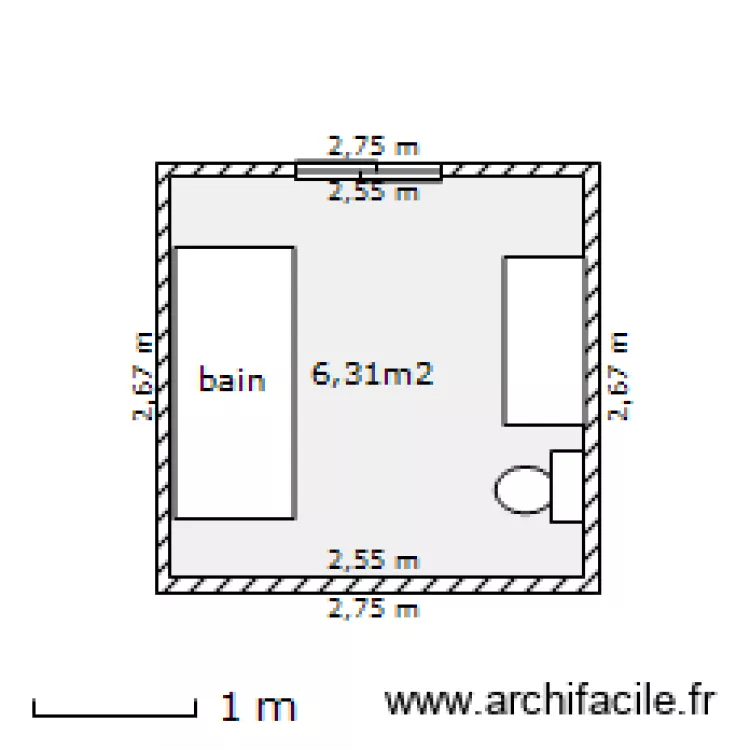 Salle de bain. Plan de 