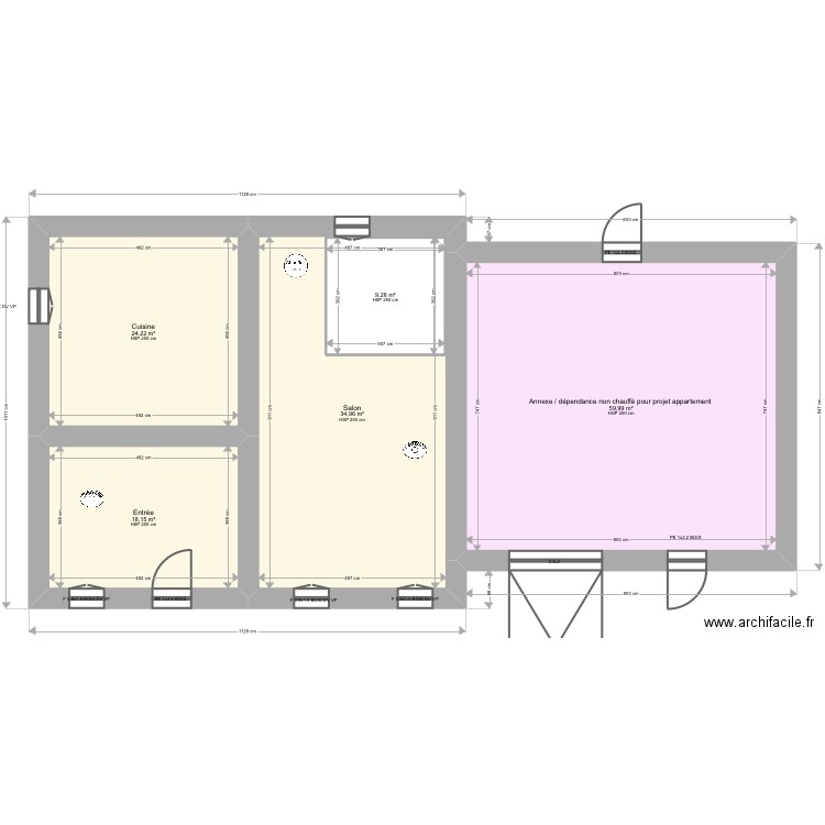 Saussaye. Plan de 14 pièces et 403 m2