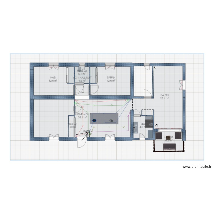 Éclairage cuisine attention LED à rajouter. Plan de 0 pièce et 0 m2