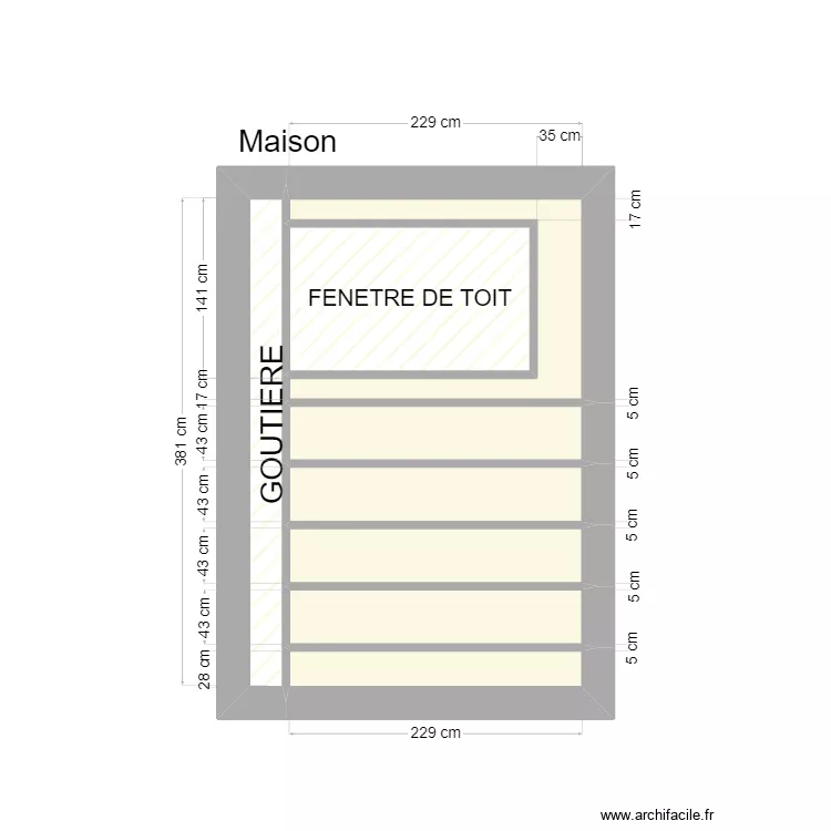 TOIT c&ocirc;t&eacute; chemin. Plan de 