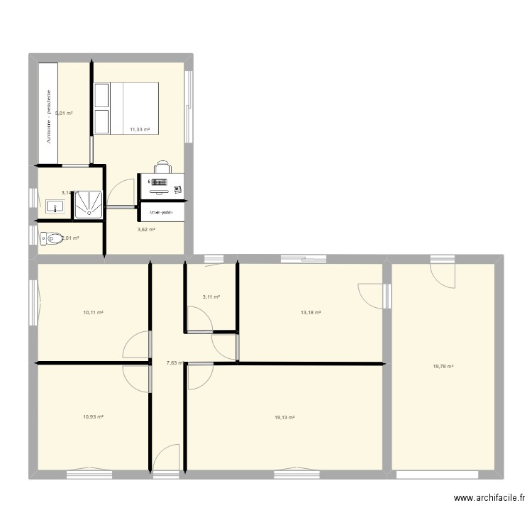 antony. Plan de 12 pièces et 109 m2