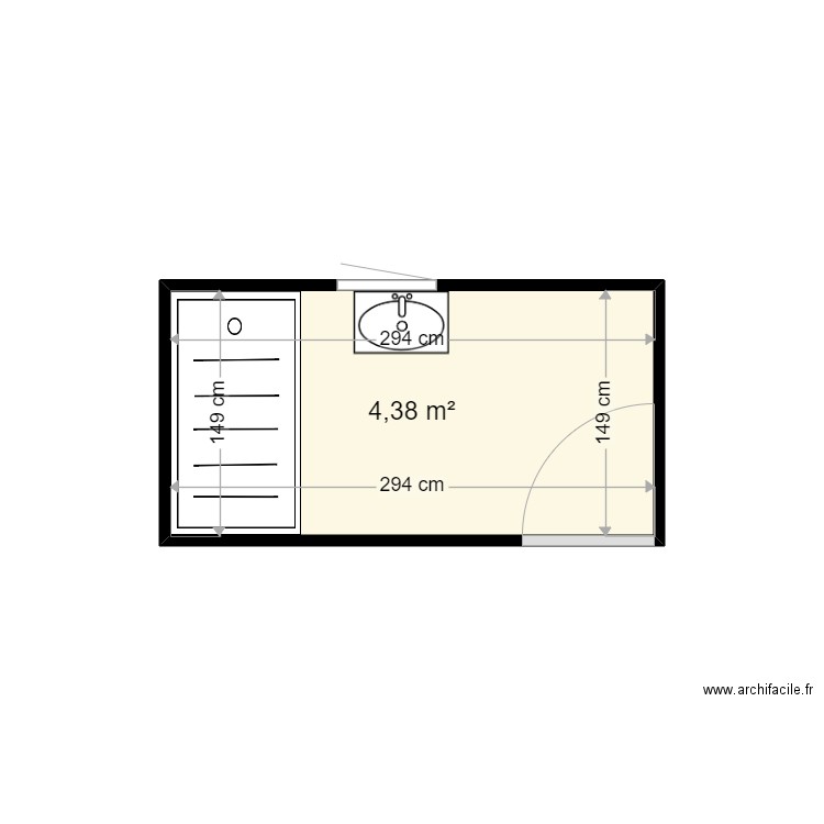 PRONNIER FRANCOISE . Plan de 1 pièce et 4 m2