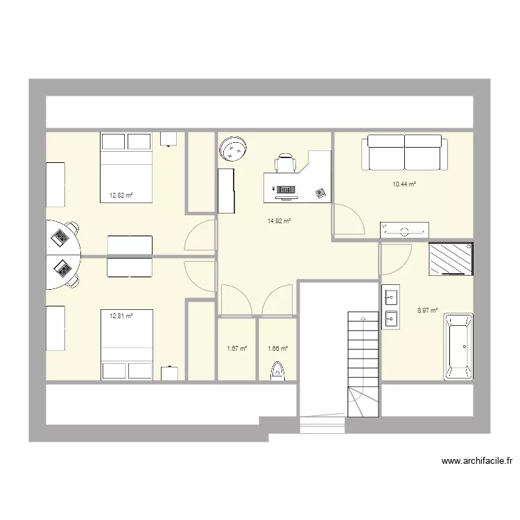 Etage L&eacute;l&eacute; Cl&eacute;cl&eacute;. Plan de 