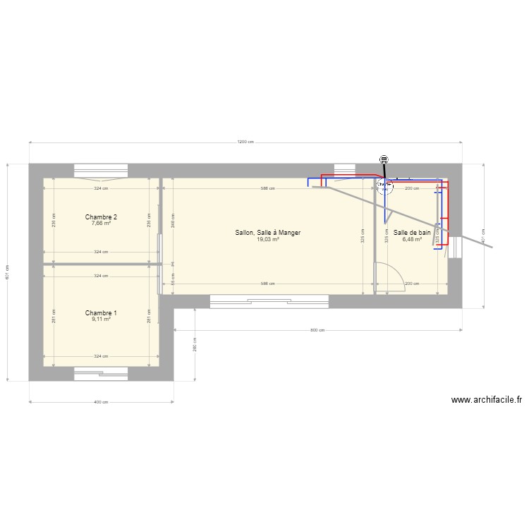 Vilage Vacances Augustin Jonathan nouveau. Plan de 4 pièces et 42 m2