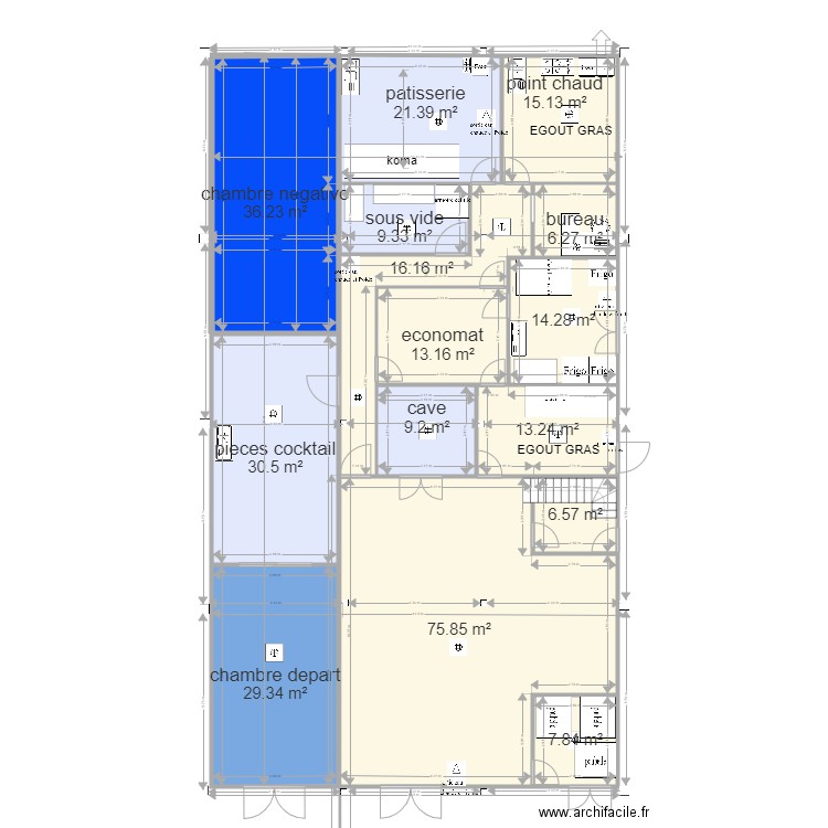 plan montussan v13 rdc. Plan de 33 pièces et 538 m2