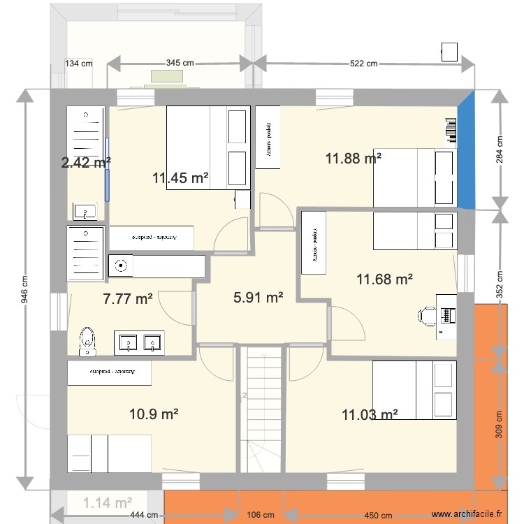 MAISON EN LONG 4. Plan de 0 pièce et 0 m2