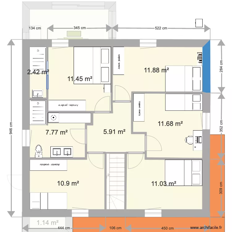 MAISON EN LONG 4. Plan de 