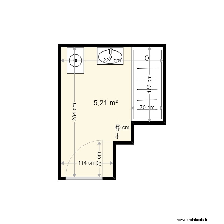 MOHIER SYLVIE . Plan de 1 pièce et 5 m2