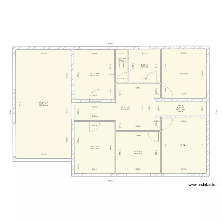maison Bellevue R+1. Plan de 
