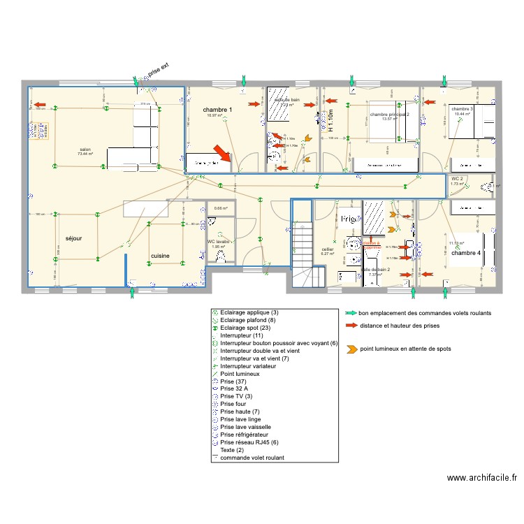 rosnaymodif electricien. Plan de 0 pièce et 0 m2