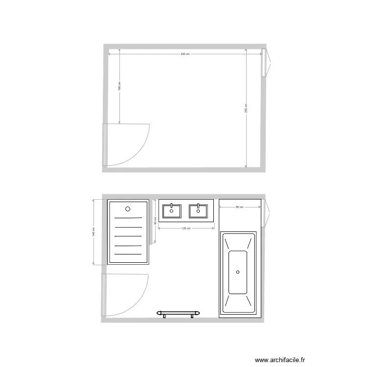 salle de bain. Plan de 
