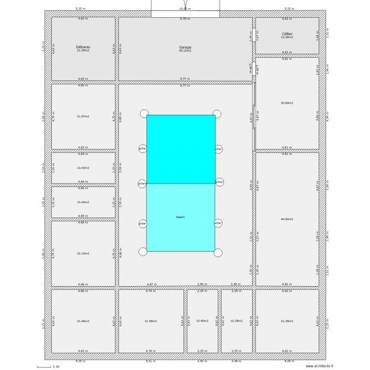 maison romaine. Plan de 0 pièce et 0 m2