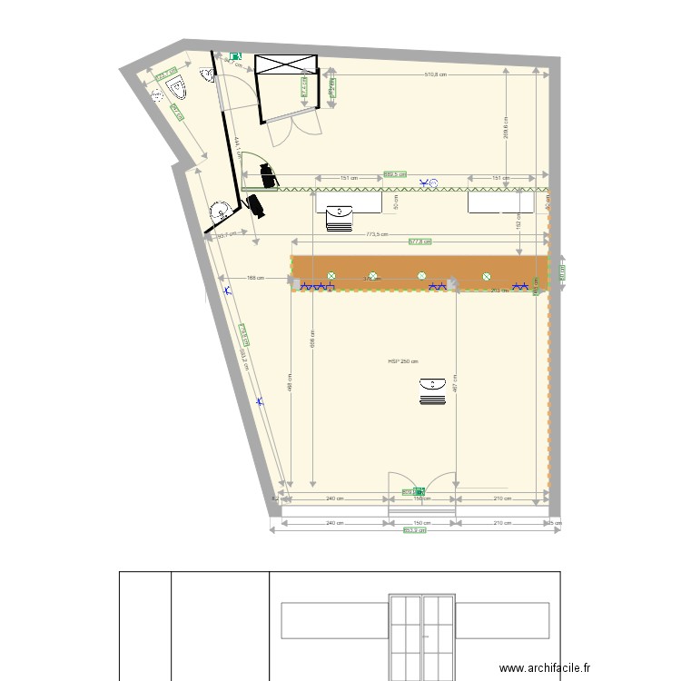 Plan aménagement St Priest en Jarez. Plan de 4 pièces et 80 m2