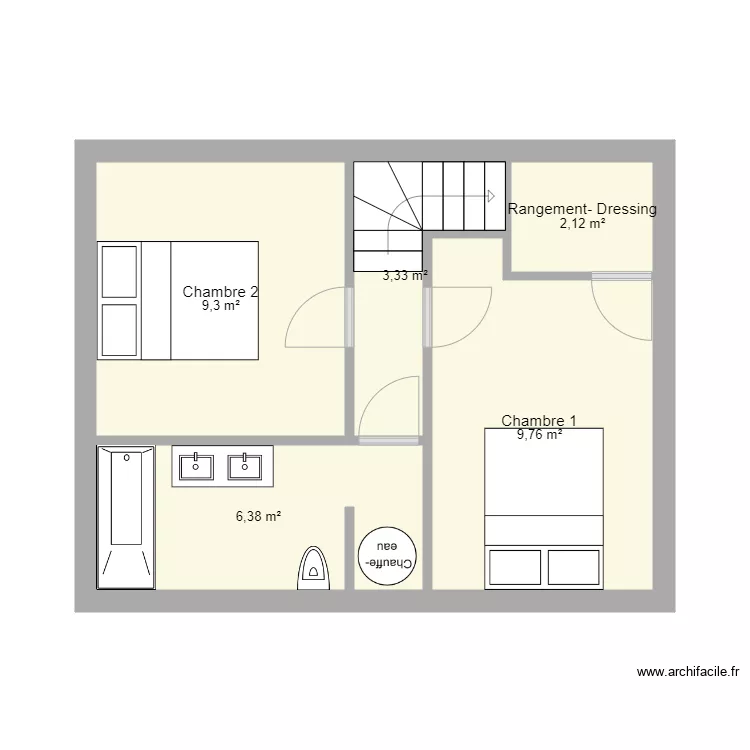 MAISON FAREINS HAUT V1. Plan de 