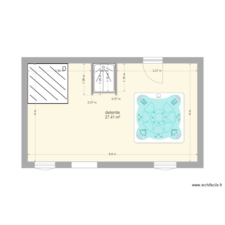 detente. Plan de 0 pièce et 0 m2