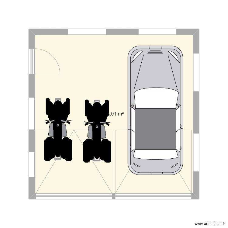 garage cayena. Plan de 1 pièce et 25 m2