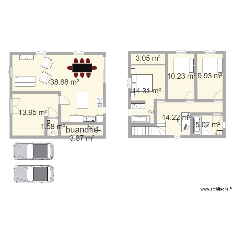 maison de batard. Plan de 0 pièce et 0 m2