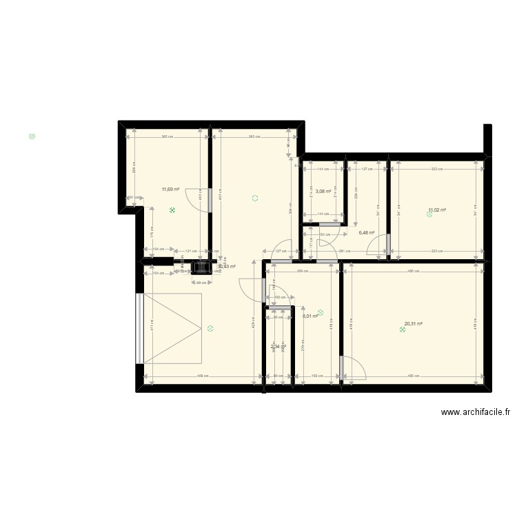 Plan sous-sol - Electricité. Plan de 9 pièces et 93 m2