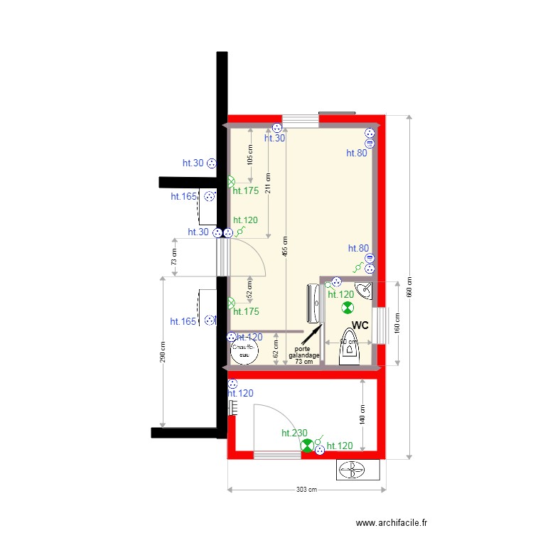 pla  shema electrique. Plan de 4 pièces et 12 m2