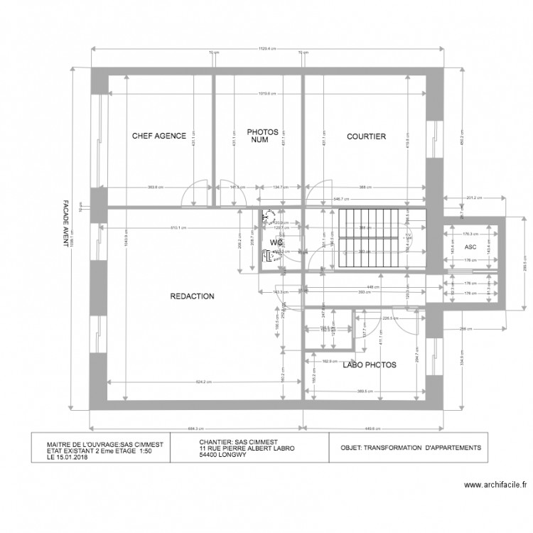 SAS CIMMEST LONGWY 1 ETAGE PROJET. Plan de 0 pièce et 0 m2