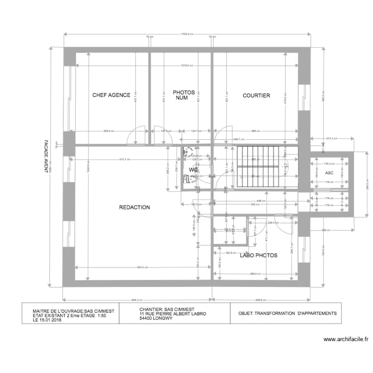 SAS CIMMEST LONGWY 1 ETAGE PROJET. Plan de 