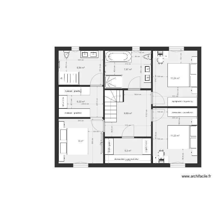 MAISON GENEVIVIEVE R PLUS 1 V1. Plan de 