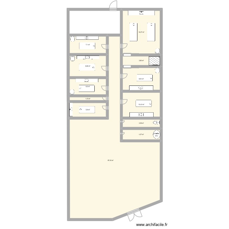 passage. Plan de 0 pièce et 0 m2