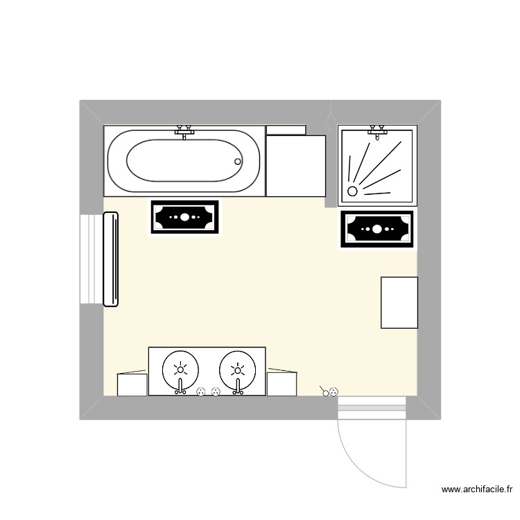 Sdb maison . Plan de 0 pièce et 0 m2
