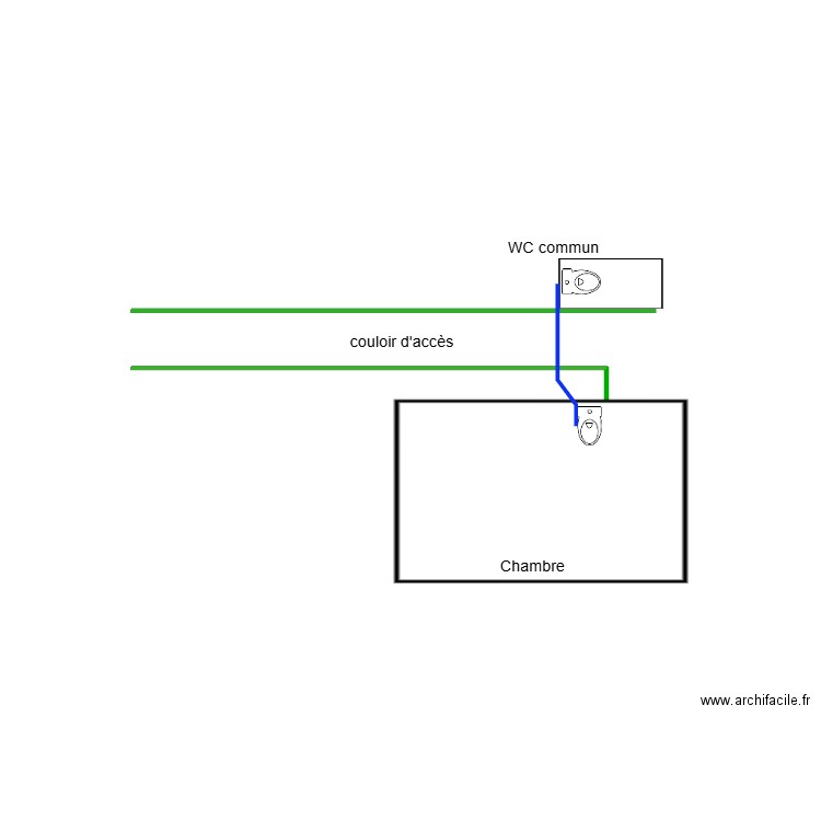 schéma projet WC. Plan de 0 pièce et 0 m2