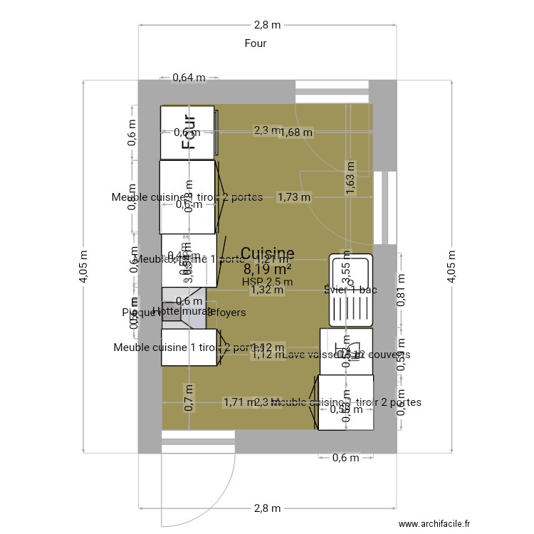 Cuisine M.Line. Plan de 0 pièce et 0 m2