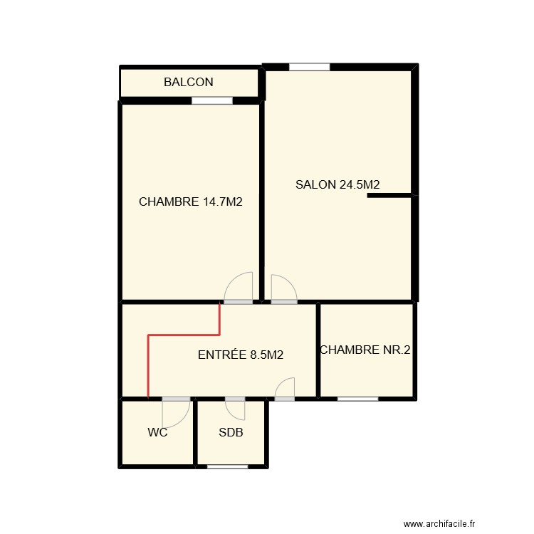 Madelaeine 3. Plan de 8 pièces et 22 m2