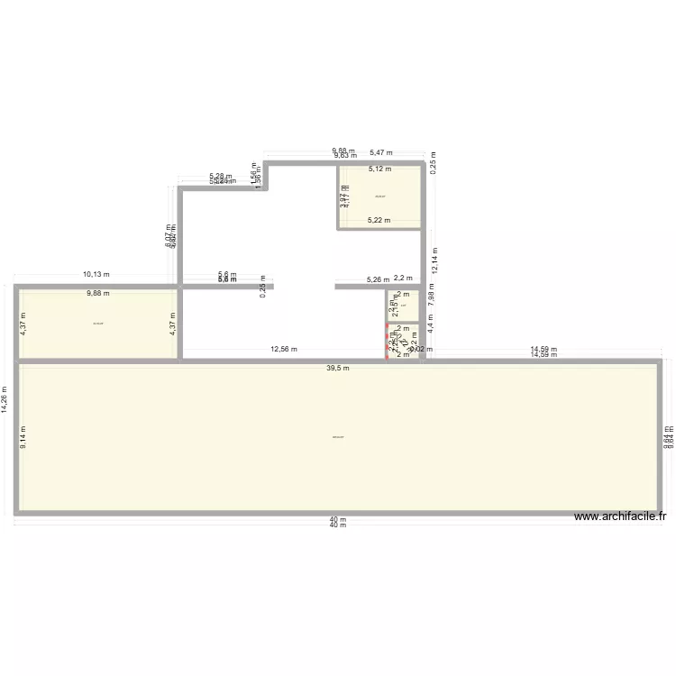 Batiment principal 2. Plan de 5  et 433 m²