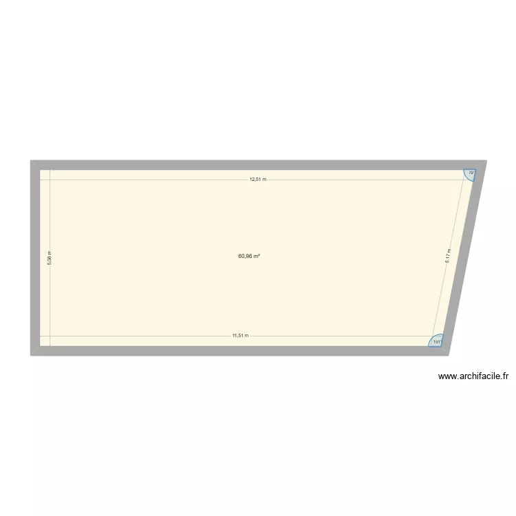 plan appartement. Plan de 1  et 61 m²