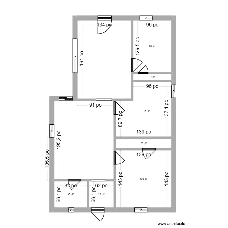 7161. Plan de 7  et 41 m²